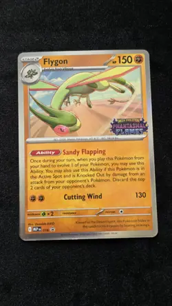Pokemon TCG Flygon 016/MEP Mega Evolution Phantasmal Flames Prerelease Stamp - Image 1