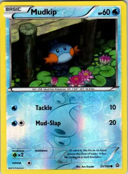 Mudkip 33/160 XY - Primal Clash Pokemon TCG NM Reverse Holo - Image 1