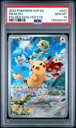 2023 POKEMON SVP EN-SV BLACK STAR PROMO #027 PIKACHU PSA 10 - Image 1