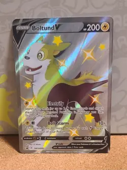 Pokemon SWSH085, Boltund V, SW&SH Black☆Promo, FullArt, Holo, Rare, NM - Image 1