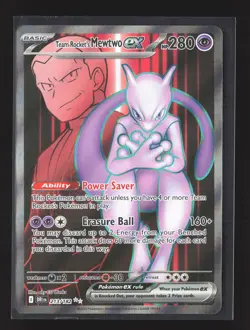 Pokemon SV10: Destined Rivals #213/182 Holo Ultra Rare Team Rocket's Mewtwo ex - Image 1