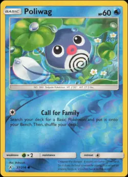 Pokemon - Poliwag (37) #37/214 - SM - Unbroken Bonds Reverse Holo - Image 1
