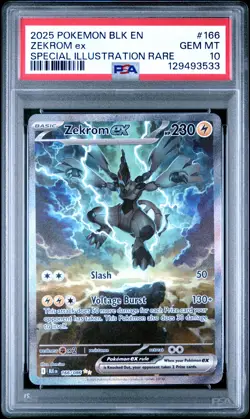 2025 POKEMON BLK EN-BLACK BOLT SPECIAL ILLUSTRATION RARE #166 ZEKROM EX PSA 10 - Image 1