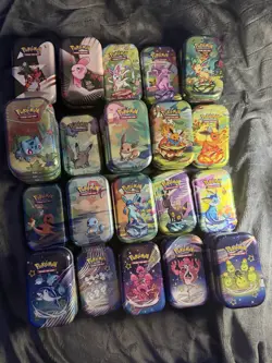 Pokemon Empty Mini Tins, Big Tins, Lunch Boxes And Coins/Dice - Image 1