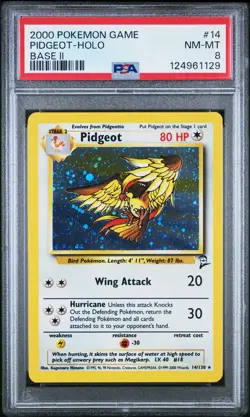 2000 POKEMON BASE SET 2 #14 PIDGEOT-HOLO PSA 8 - Image 1