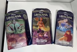 Disney Lorcana: The First Chapter Starter Deck Set of 3 SEALED w/Booster Packs! - Image 1
