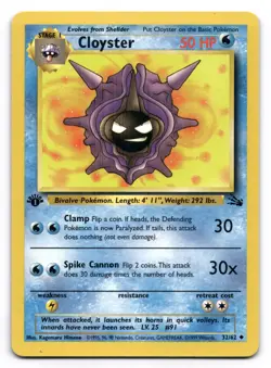 Cloyster LP 32/62 1st Edition Fossil Pokemon TCG Regular - Image 1
