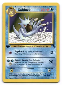 Golduck LP 35/62 1st Edition Fossil Pokemon TCG Regular - Image 1