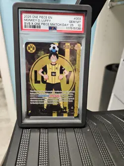 PSA 10 Monkey D Luffy BVB X ONE Piece Match Day '25 Promo ST13-003 Leader - Image 1