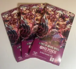 One Piece Bundle - A Fist of Divine Speed - (3) New Sleeved Booster Packs OP-11 - Image 1