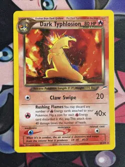 Dark Typhlosion 10/105 Holo Rare Neo Destiny Pokemon TCG Unlimited LP Swirl - Image 1