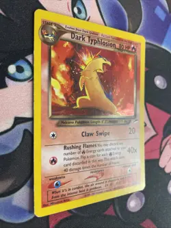 Dark Typhlosion 10/105 Holo Rare Neo Destiny Pokemon TCG Unlimited LP Swirl - Image 2
