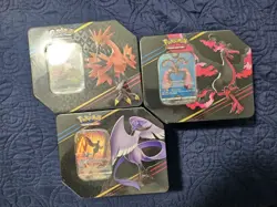 Pokemon TCG: Crown Zenith Galarian Birds Tin Set (3 Set) SEALED, Minor Rip In 2 - Image 1