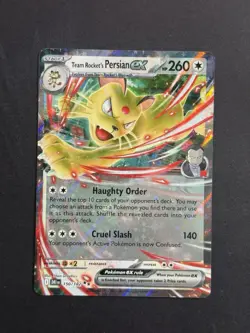 Team Rocket's Persian ex 150/182 Destined Rivals Ultra Rare Holo Pokemon Card NM - Image 1