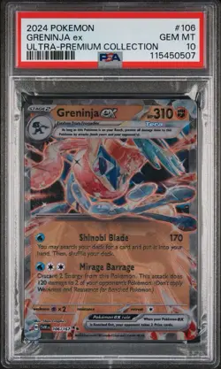 Greninja EX UPC 106/167- SV: Twilight Masquerade Promo (Metal Card) PSA 10 - Image 1