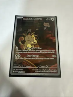 Pokemon TCG Destined Rivals Team Rockets Meowth Card 203/182 Mint Condition - Image 1