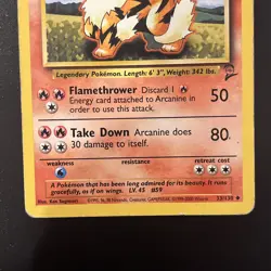 Arcanine Non Holo Rare Pokemon TCG Card Base Set 2 33/130 1999 - Image 3