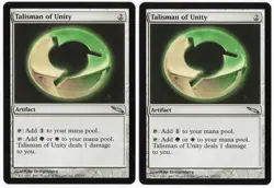 Talisman of Unity x2 2x 2003 Mirrodin Colorless Uncommon Artifact MTG NM AZ1 - Image 1