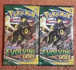 Pokemon Evolving Skies Booster Pack Set of 2 Sword & Shield TCG Factory Sealed - Image 1