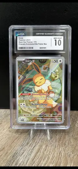 {CGC Gem Mint 10} (Black Star Promo) Eevee 173 Pokemon Prismatic Evolutions - Image 1