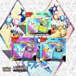 Pokemon TCG Prismatic Evolutions Tech Sticker Collection Blister Set of 3 Sealed - Image 1