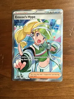 Pokemon Emcee's Hype Destined Rivals Ultra Rare Full Art Holo Card 220/182 - Image 1