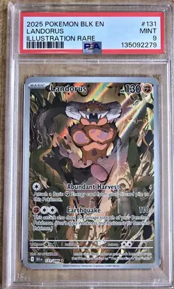 PSA 9 Mint Landorus Illustration Rare #131 Pokemon Black Bolt - Image 1
