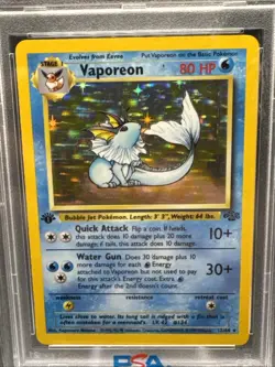 PSA 5 VAPOREON 1ST EDITION JUNGLE HOLO #12 1999 POKEMON - Image 2