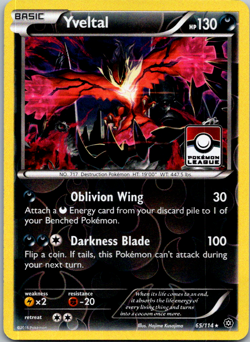 Yveltal Pokemon League Reverse Holofoil 065/114 Promo Championship LP-NM - Image 1