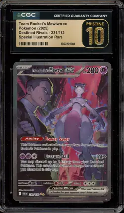 Pokemon Team Rocket's Mewtwo ex Destined Rivals SIR #231 CGC 10 Pristine - Image 1