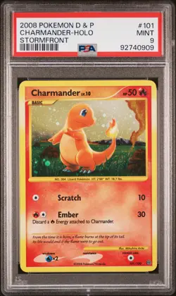 2008 POKEMON DIAMOND & PEARL STORMFRONT #101 CHARMANDER-HOLO PSA 9 - Image 1