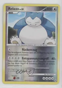 Snorlax German Reverse Foil Pokemon Diamond & Pearl Base Set #37 2007 - Image 1