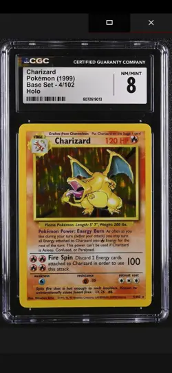 Charizard CGC 8 Pokemon 004/102 Base Set Holo 1999 - Image 1