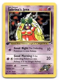 Sabrina's Jynx NM 59/132 1st Edition Gym Heroes Pokemon TCG Regular - Image 1