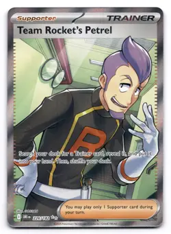 Team Rocket's Petrel NM UR 226/182 Destined Rivals Pokemon TCG Holo - Image 1