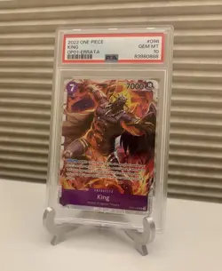 One Piece TCG: Romance Dawn OP01 SR (Errata) King OP01-096 Alt Art Graded PSA 10 - Image 1