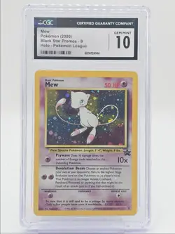 MEW 2000 POKEMON LEAGUE BLACK STAR PROMOS HOLO #9 CGC 10 - Image 1