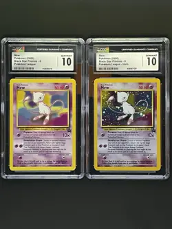 CGC 10 Mew Pokemon League Black Star Holo Promo #9 Mew #8 Non Holo TCG - Image 1