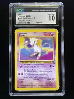 CGC 10 Mew Pokemon League Black Star Holo Promo #9 Mew #8 Non Holo TCG - Image 4