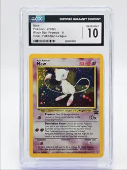 MEW 2000 POKEMON BLACK STAR PROMO POKEMON LEAGUE HOLO 9 CGC 10 Q5986 - Image 1