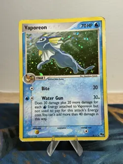 Vaporeon 6/17 Pop Series 3 Holo Rare Promo 2006 Vintage Pokemon TCG Card HP - Image 1