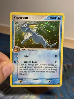 Vaporeon 6/17 Pop Series 3 Holo Rare Promo 2006 Vintage Pokemon TCG Card HP - Image 3