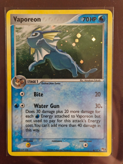 Vaporeon 6/17 Pop Series 3 Holo Rare Promo 2006 Vintage Pokemon TCG Card HP - Image 1