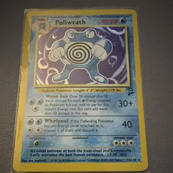 Pokemon TCG Poliwrath Base Set 2 Holo Rare 15/130 90 HP 2000 English Card - Image 1