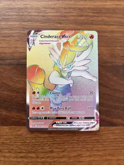 Pokemon TCG Cinderace VMAX Rebel Clash Holo Card 194/192 Secret Rare - Image 1