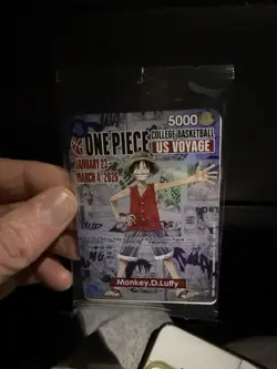 One Piece Monkey D. Luffy US College Basketball Card Rutgers In Hand Ships now - Image 1