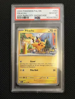 Pokemon Pikachu NBA Rain City Showcase Card 062/193 PSA 10 LOW POP - Image 1