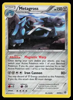 Metagross 49/98 Rare Ancient Origins Pokemon Card - Image 1