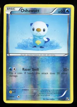 Oshawott 28/114 - Common - Reverse Holo - Black & White - Pokemon Card - LP - Image 1