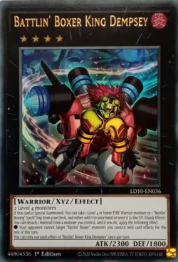 LD10-EN036 BATTLIN' BOXER KING DEMPSEY ULTRA RARE 1ST EDITION YuGiOh CARD - Image 1